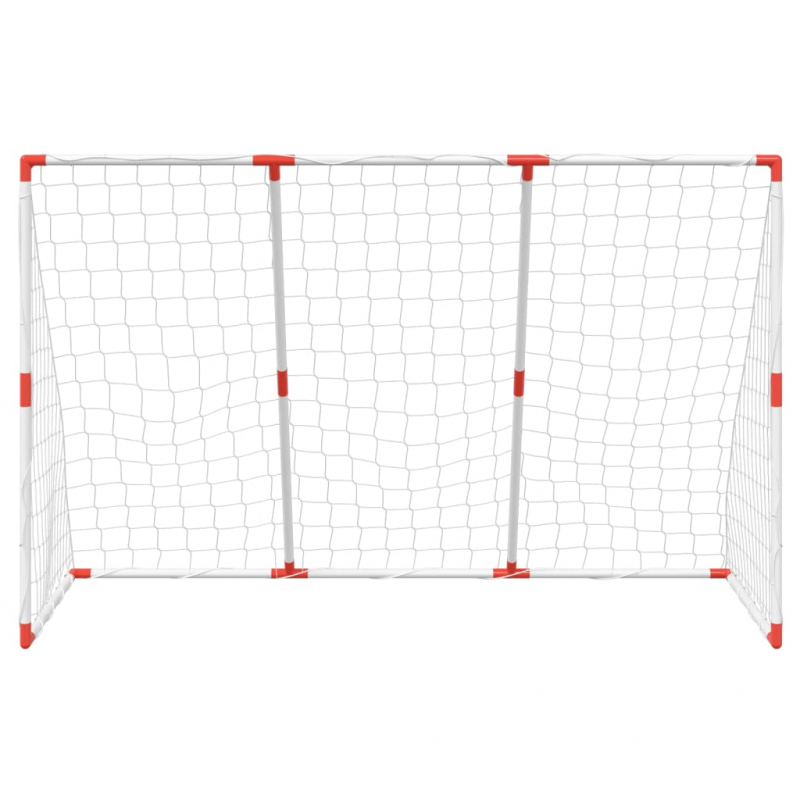 Fußballtor für Kinder mit Bällen 2-in-1 Weiß 184x64x124 cm