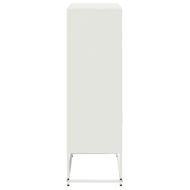 Highboard Weiß 68,5x38,5x123,5 cm Stahl