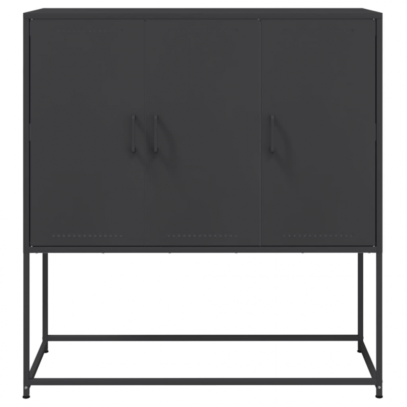 Highboard Schwarz 100,5x39x107 cm Stahl