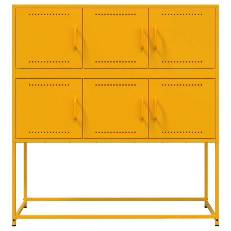 Sideboard Senfgelb 100,5x39x107 cm Stahl