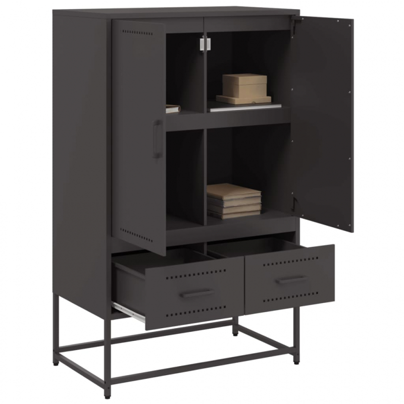 Highboard Schwarz 68x39x111,5 cm Stahl