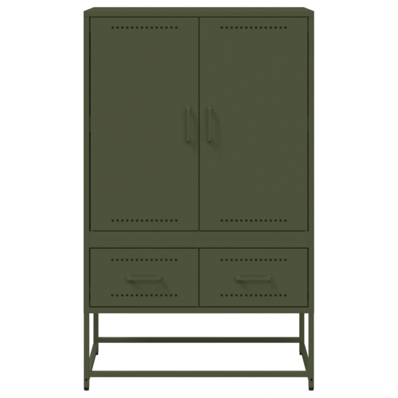 Highboard Olivgrün 68x39x111,5 cm Stahl