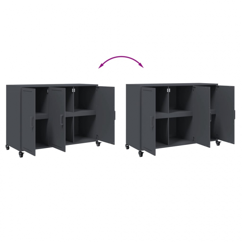 Sideboard Anthrazit 100,5x39x72 cm Stahl