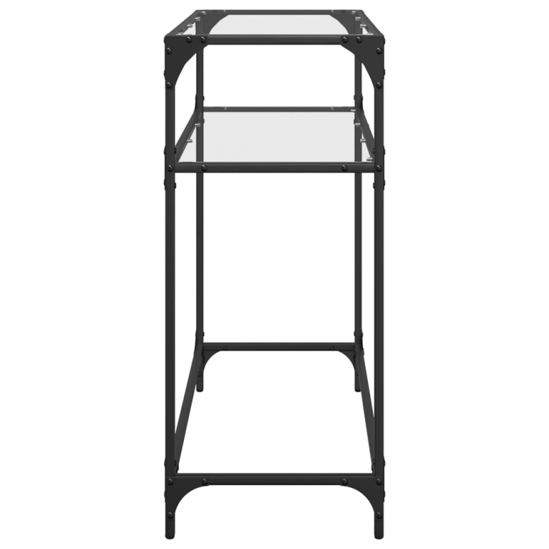 Konsolentisch mit Glasplatte Transparent 80x35x81 cm Stahl