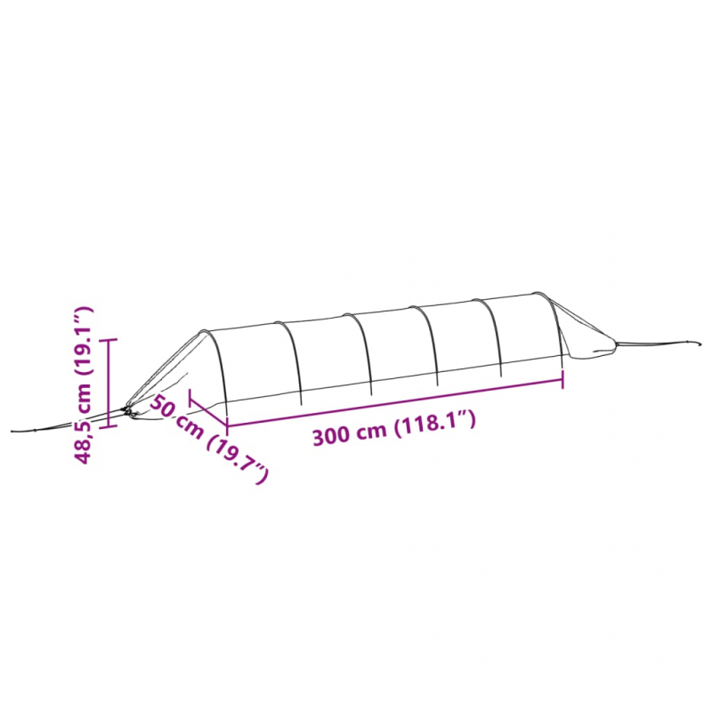 Netztunnel 4 Stk. Schwarz Stahl und Polyethylen