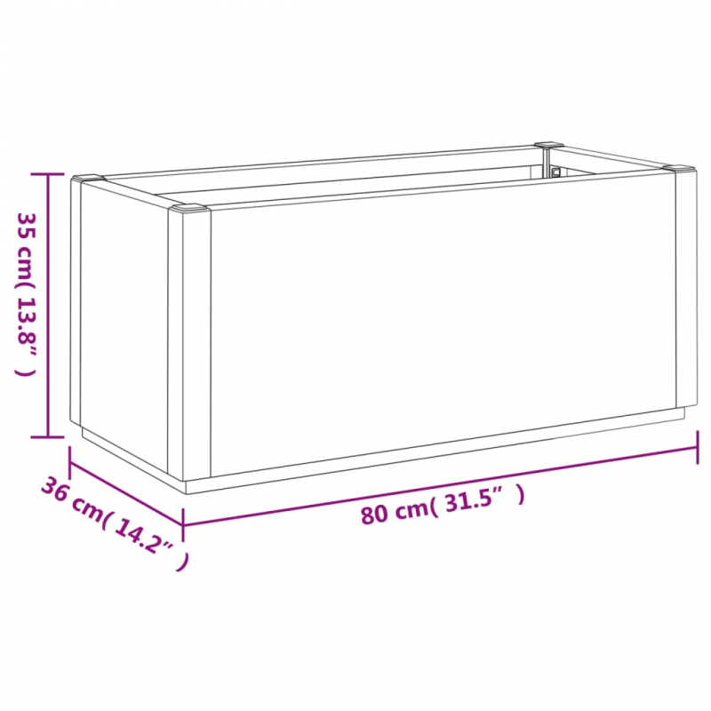 Pflanzkübel Weiß 80x36x35 cm PP