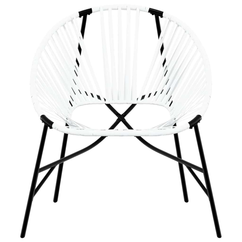 Gartenstuhl-Set 3-tlg. Schwarz und Weiß Poly Rattan