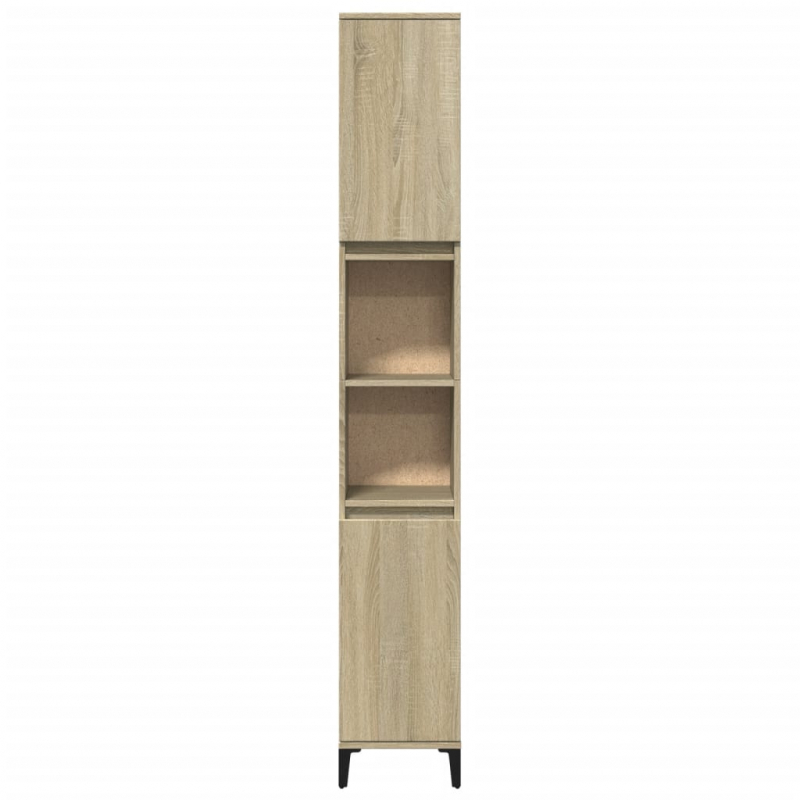 Badschrank Sonoma-Eiche 30x30x190 cm Holzwerkstoff