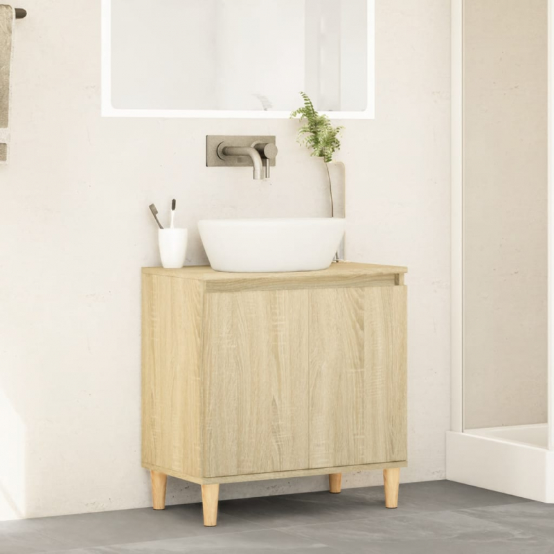 Waschbeckenunterschrank Sonoma-Eiche 58x33x60 cm Holzwerkstoff