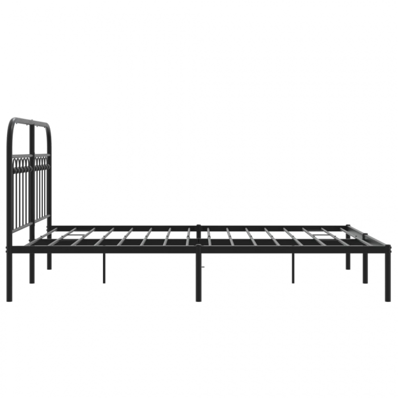 Bettgestell mit Kopfteil Metall Schwarz 140x190 cm