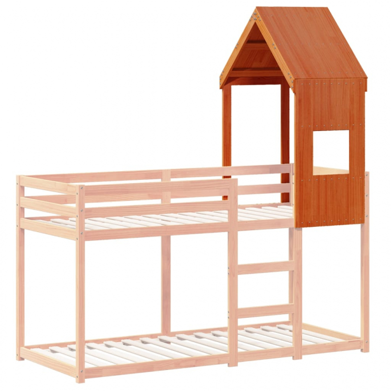 Dach für Kinderbett Wachsbraun 55x99x139,5 cm Massivholz