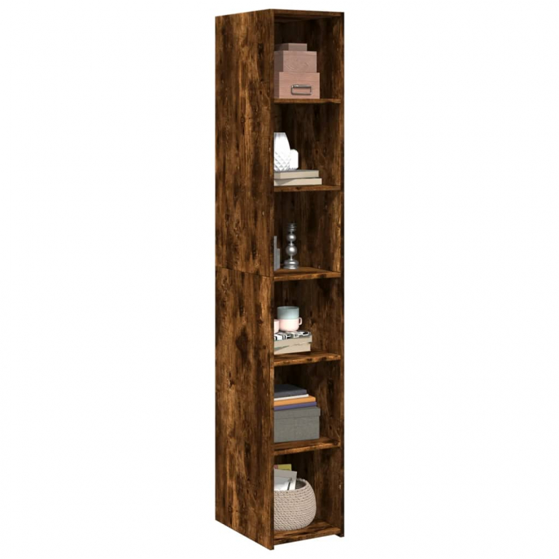 Highboard Räuchereiche 30x41x185 cm Holzwerkstoff