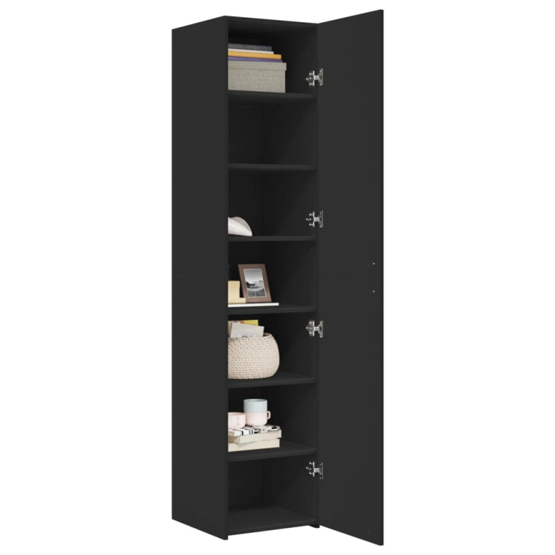 Highboard Schwarz 40x42,5x185 cm Holzwerkstoff