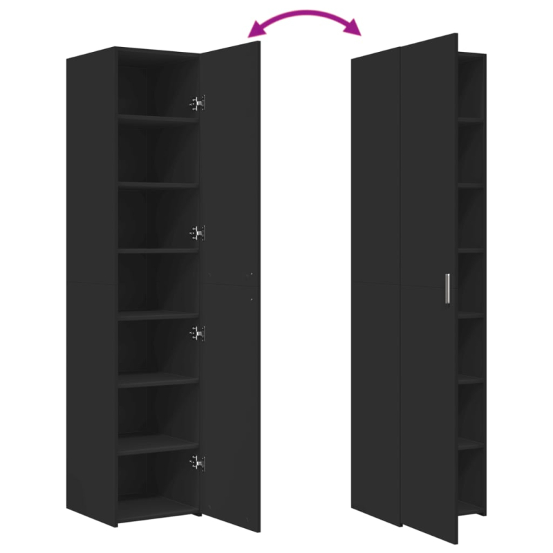 Highboard Schwarz 40x42,5x185 cm Holzwerkstoff