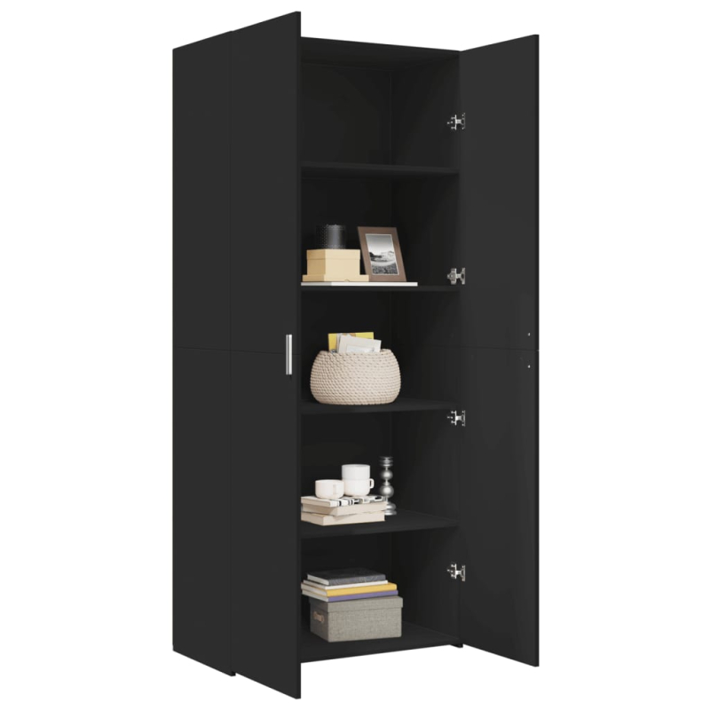 Highboard Schwarz 80x42,5x185 cm Holzwerkstoff