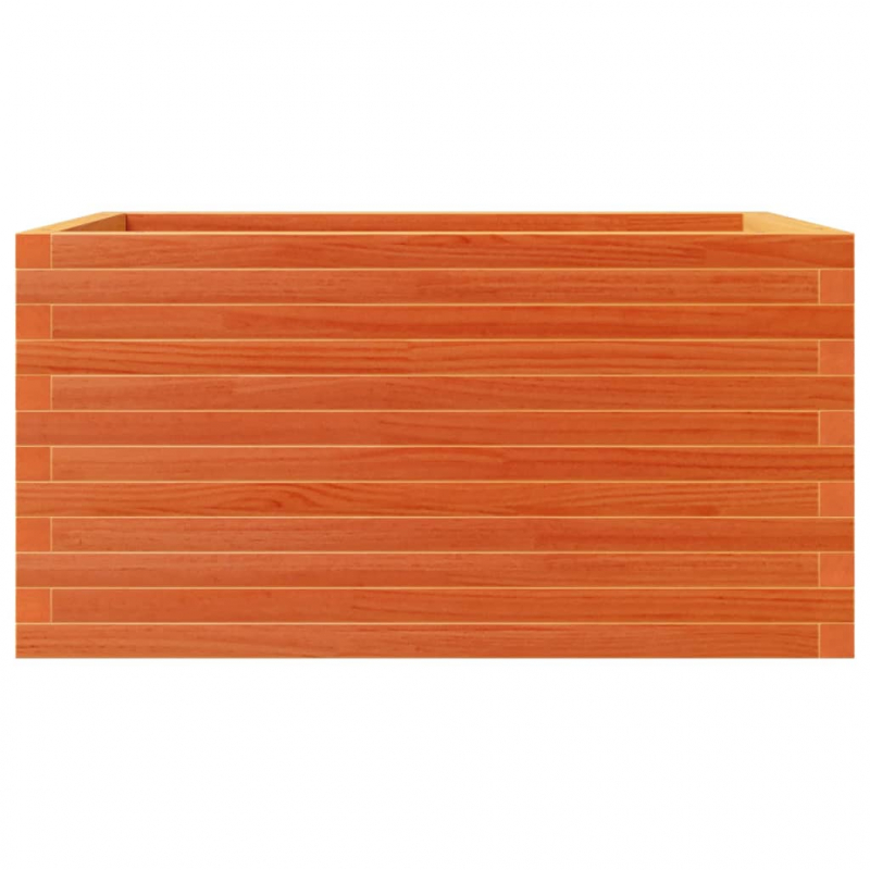 Pflanzkübel Wachsbraun 90x60x46 cm Massivholz Kiefer
