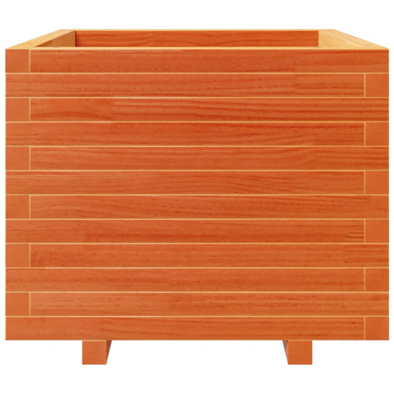 Pflanzkübel Wachsbraun 60x60x49,5 cm Massivholz Kiefer