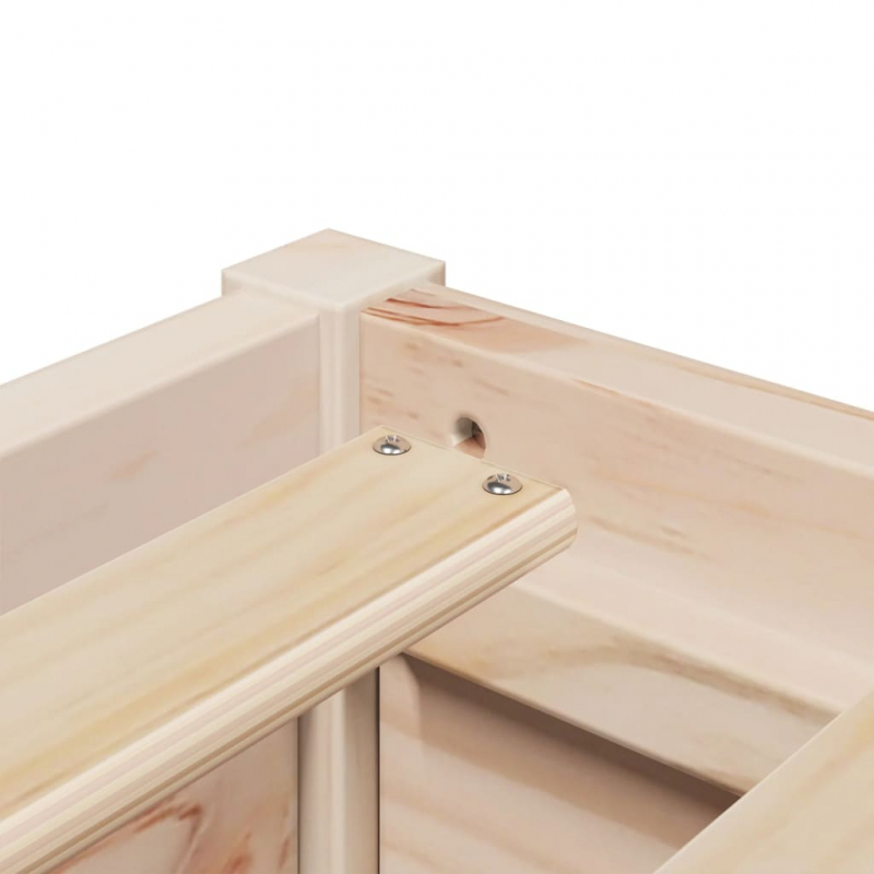 Bett mit Matratze 100x200 cm Massivholz Kiefer