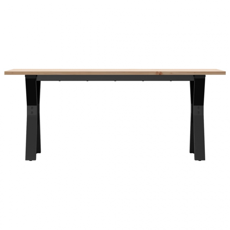 Couchtisch Y-Gestell 110x40x45 cm Massivholz Kiefer & Stahl