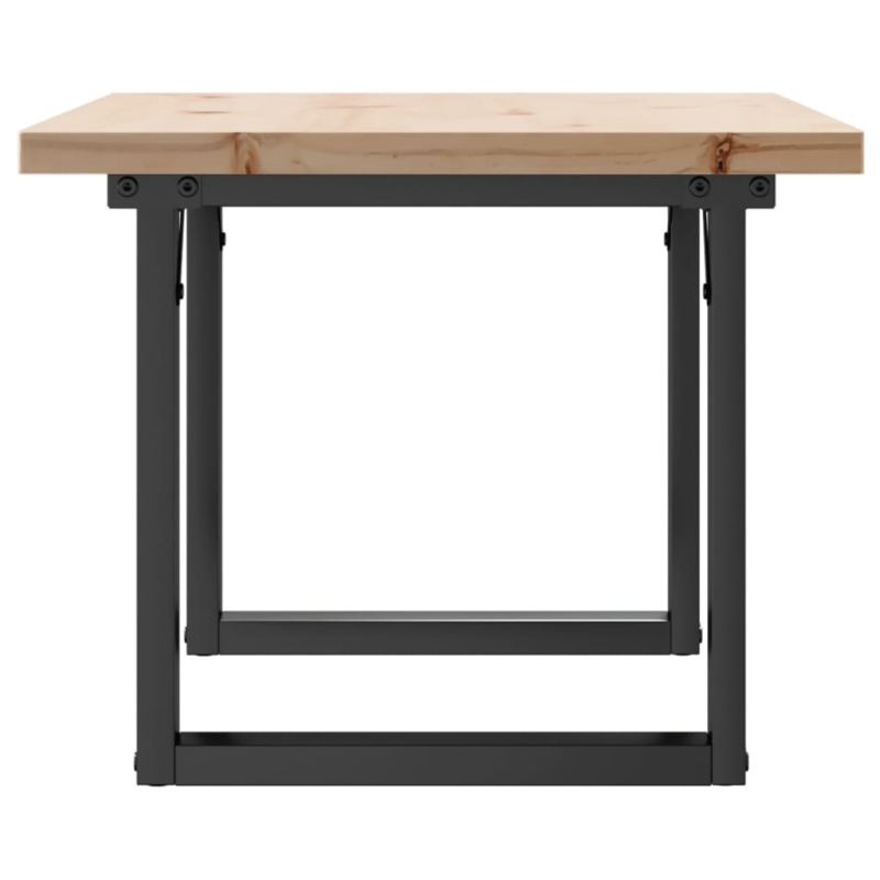 Couchtisch O-Gestell 80x50x40,5cm Massivholz Kiefer & Stahl