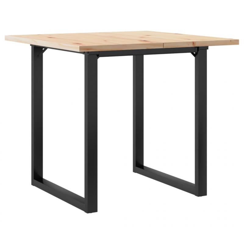 Esstisch O-Gestell 90x90x75,5 Massivholz Kiefer und Stahl