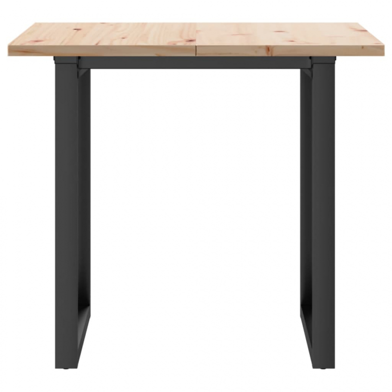 Esstisch O-Gestell 90x90x75,5 Massivholz Kiefer und Stahl