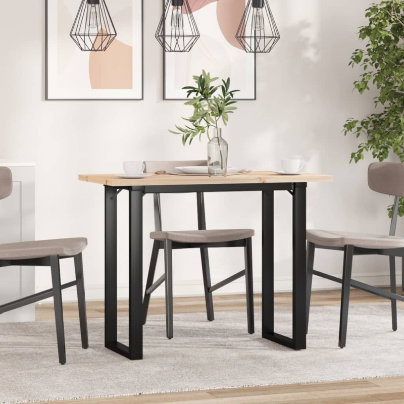 Esstisch O-Gestell 100x50x75,5 cm Massivholz Kiefer & Stahl