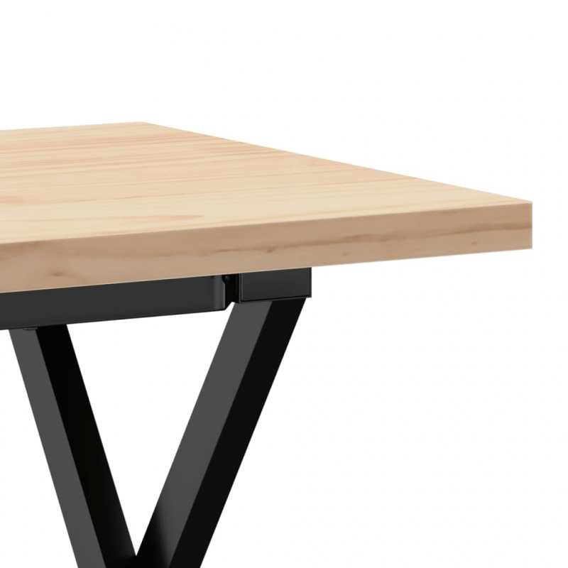 Couchtisch X-Gestell 90x40x45,5cm Massivholz Kiefer & Stahl