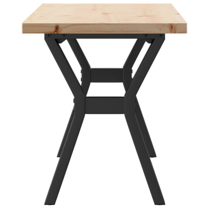 Couchtisch Y-Gestell 110x40x45,5 cm Massivholz Kiefer Stahl