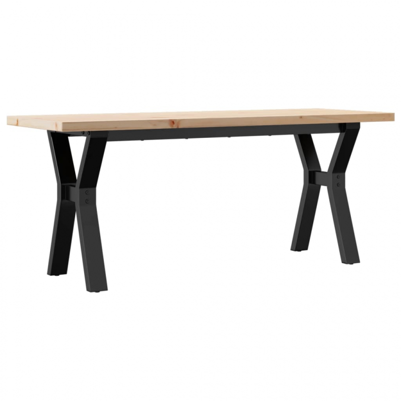 Couchtisch Y-Gestell 110x40x45,5 cm Massivholz Kiefer Stahl