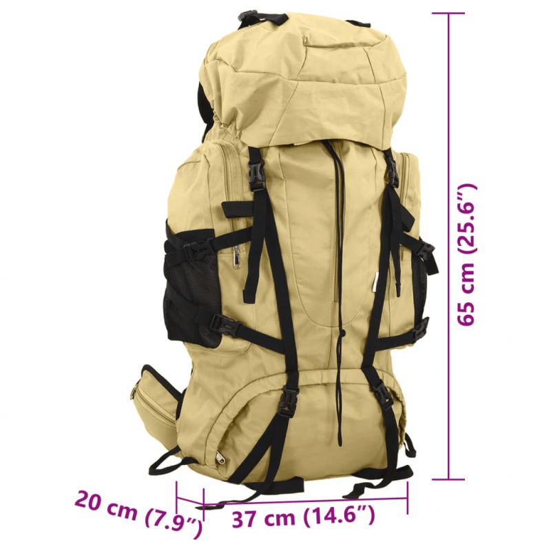 Wanderrucksack Khaki 60 L Oxford-Gewebe