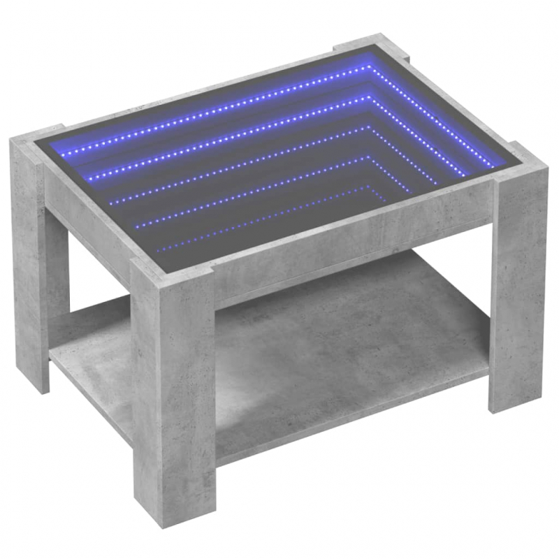 LED-Couchtisch Betongrau 73x53x45 cm Holzwerkstoff