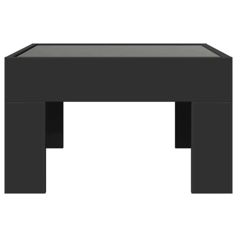 Couchtisch mit Infinity-LED Schwarz 50x50x30 cm