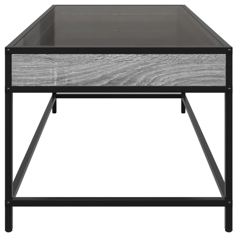 Couchtisch mit Infinity-LED Grau Sonoma 90x50x41 cm