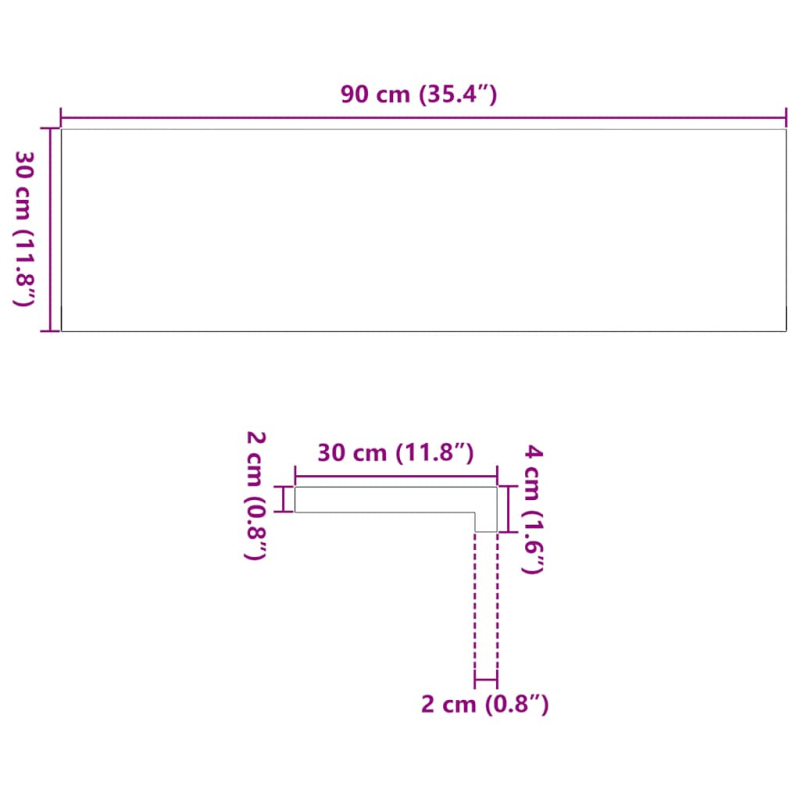 Treppenstufen 4 Stk. Dunkelbraun 90x30x2 cm Massivholz Eiche