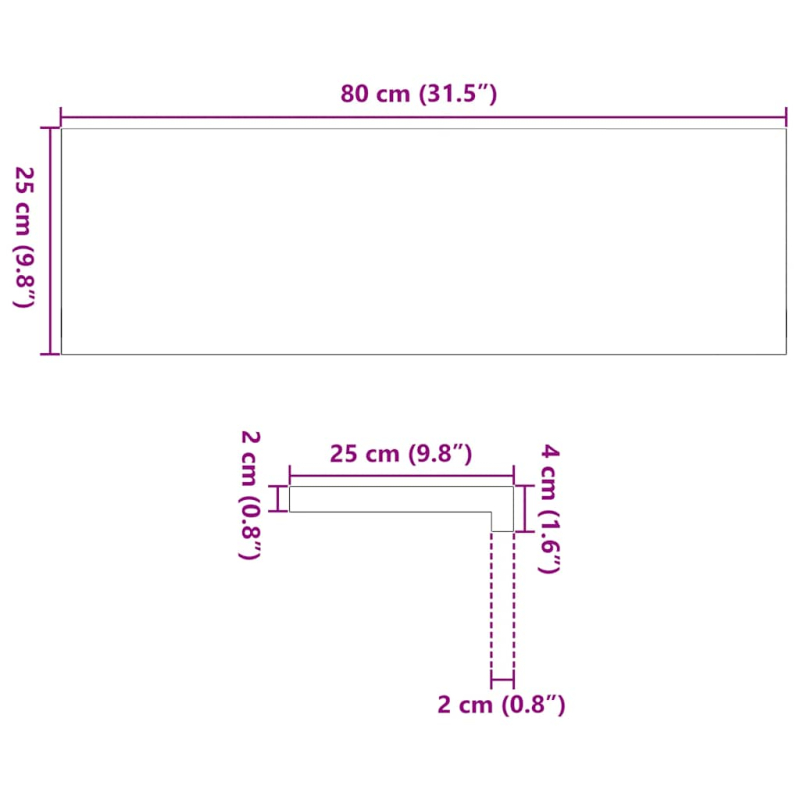 Treppenstufen 2 Stk. Unbehandelt 80x25x2 cm Massivholz Eiche