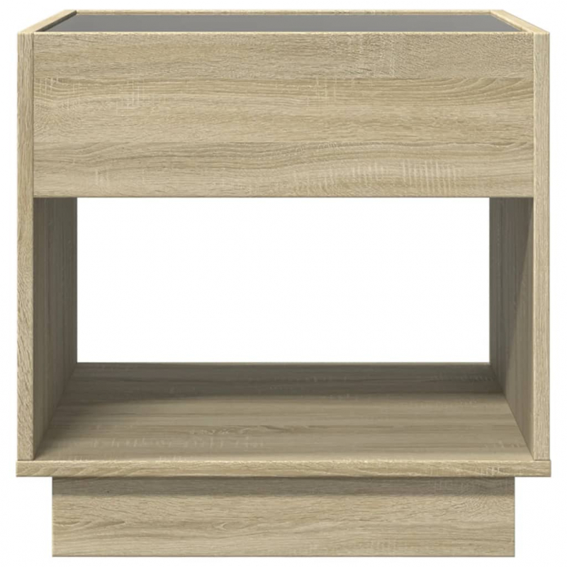 Nachttisch mit Infinity-LED Sonoma-Eiche 50x50x50 cm