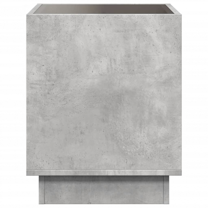 Nachttisch mit Infinity-LED Betongrau 50x50x50 cm
