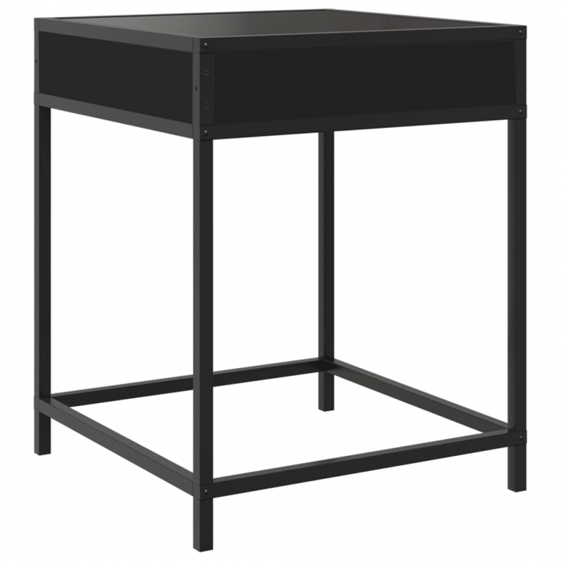 Nachttisch mit Infinity-LED Schwarz 40x40x51 cm