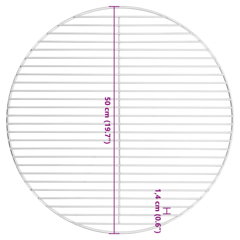 Grillrost Rund Ø50 cm 304 Edelstahl