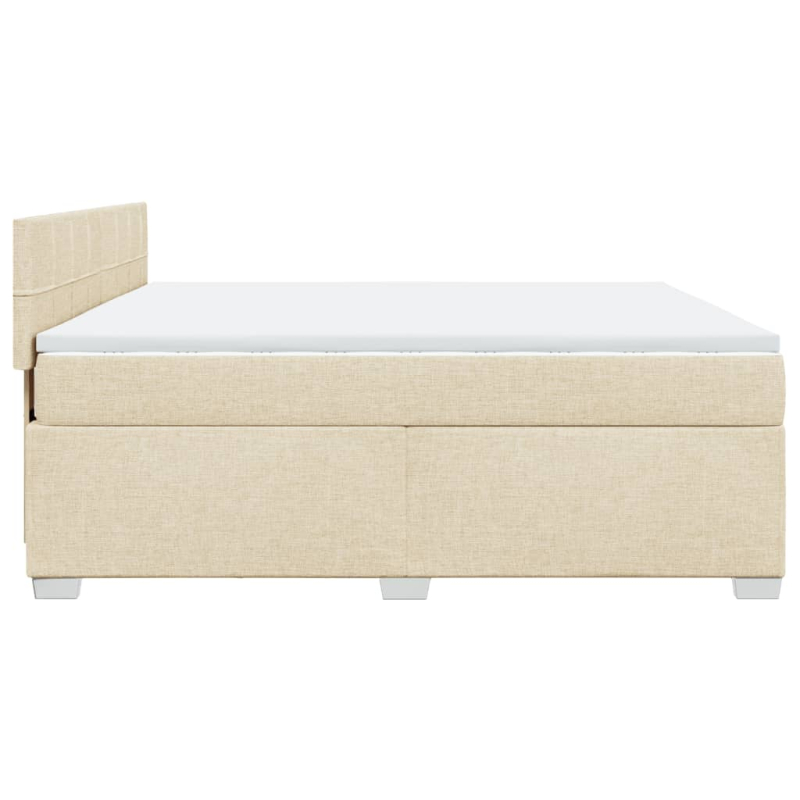 Boxspringbett mit Matratze Creme 180x200 cm Stoff