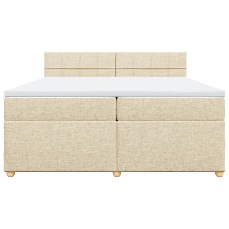 Boxspringbett mit Matratze Creme 200x200 cm Stoff