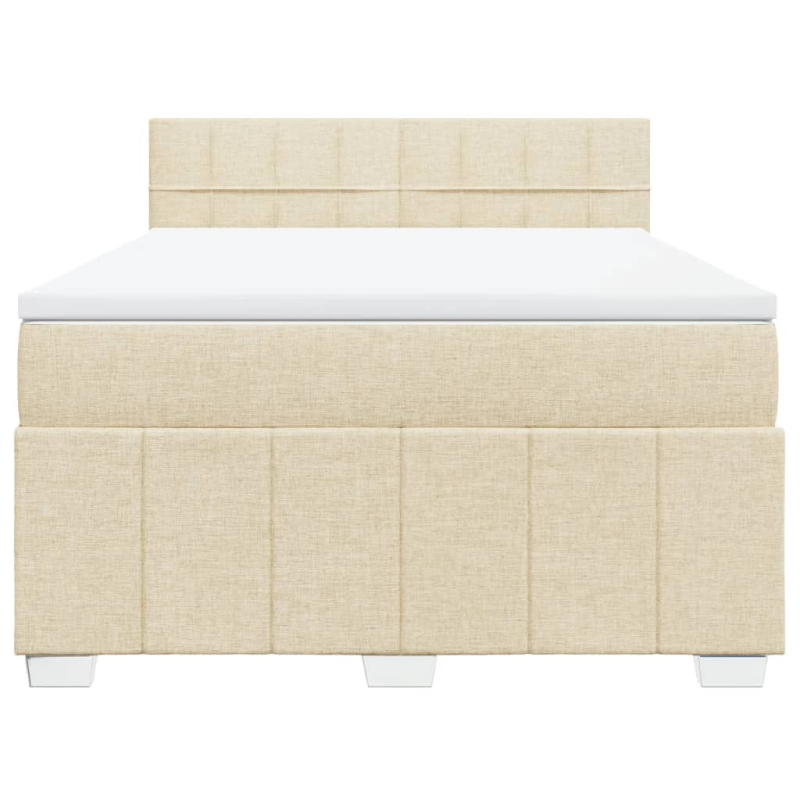 Boxspringbett mit Matratze Creme 160x200 cm Stoff