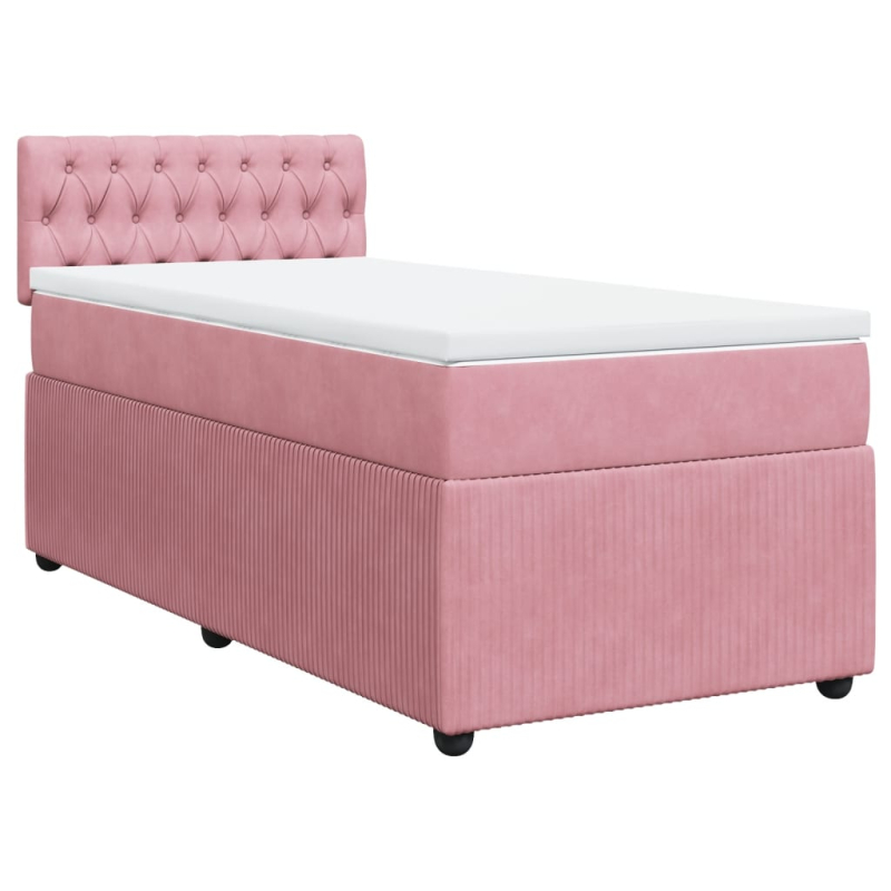 Boxspringbett mit Matratze Rosa 90x200 cm Samt