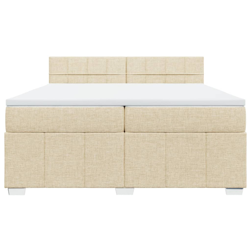 Boxspringbett mit Matratze Creme 200x200 cm Stoff