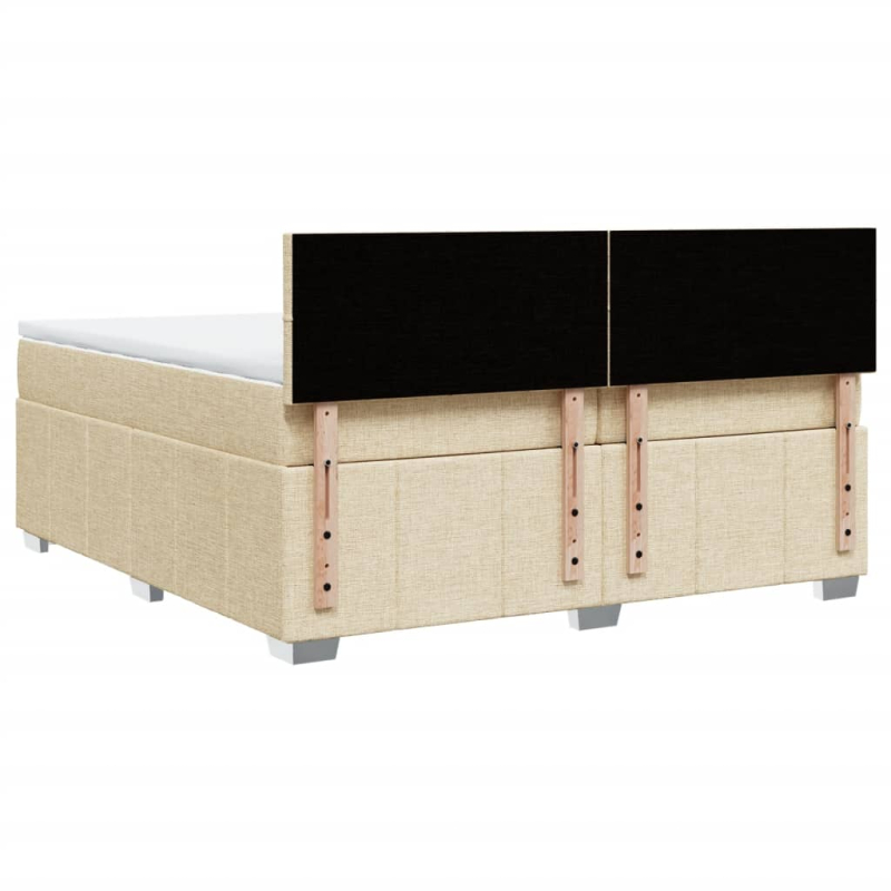 Boxspringbett mit Matratze Creme 200x200 cm Stoff