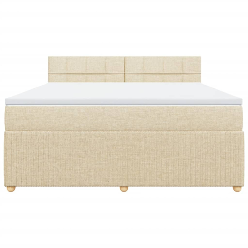 Boxspringbett mit Matratze Creme 180x200 cm Stoff