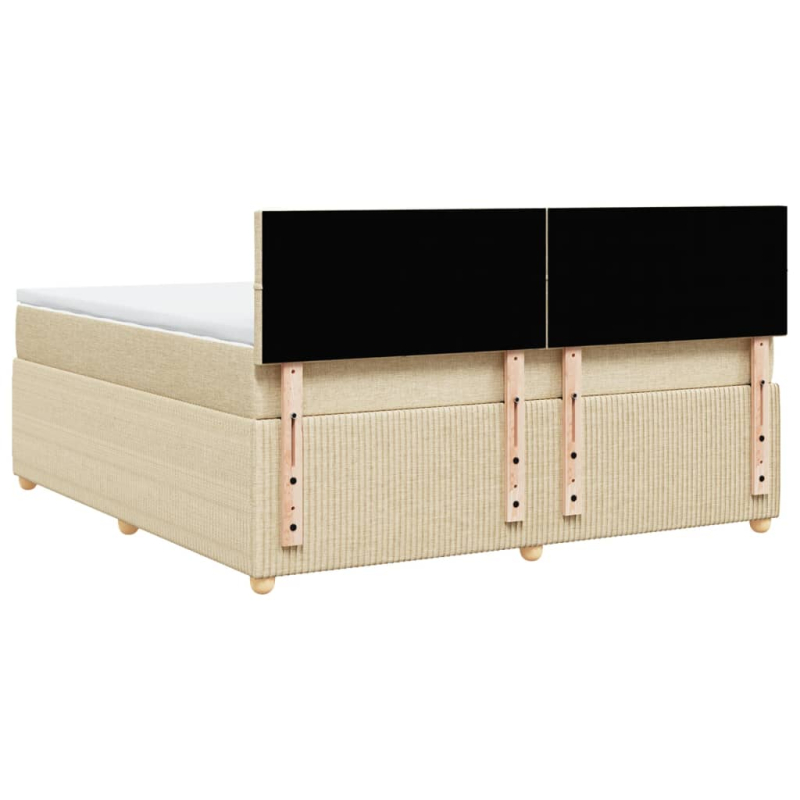 Boxspringbett mit Matratze Creme 180x200 cm Stoff