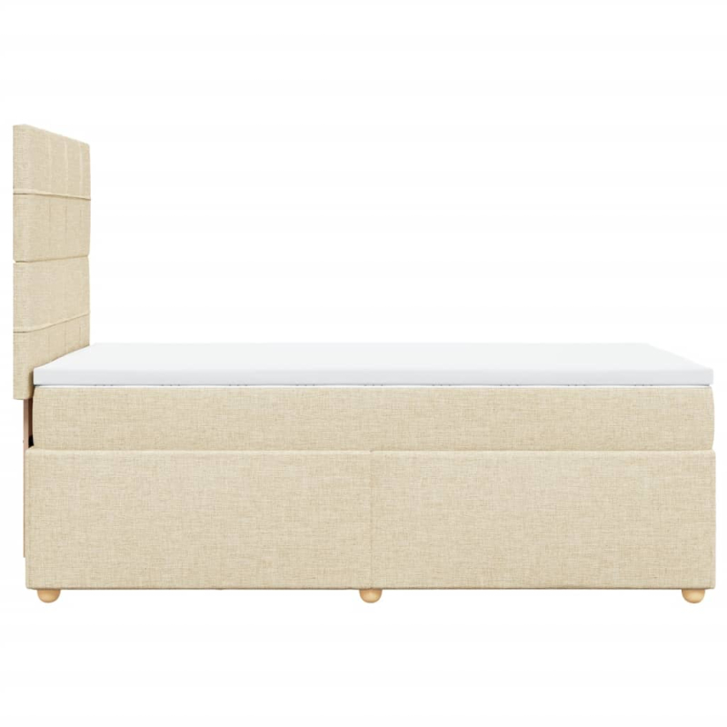 Boxspringbett mit Matratze Creme 90x200 cm Stoff