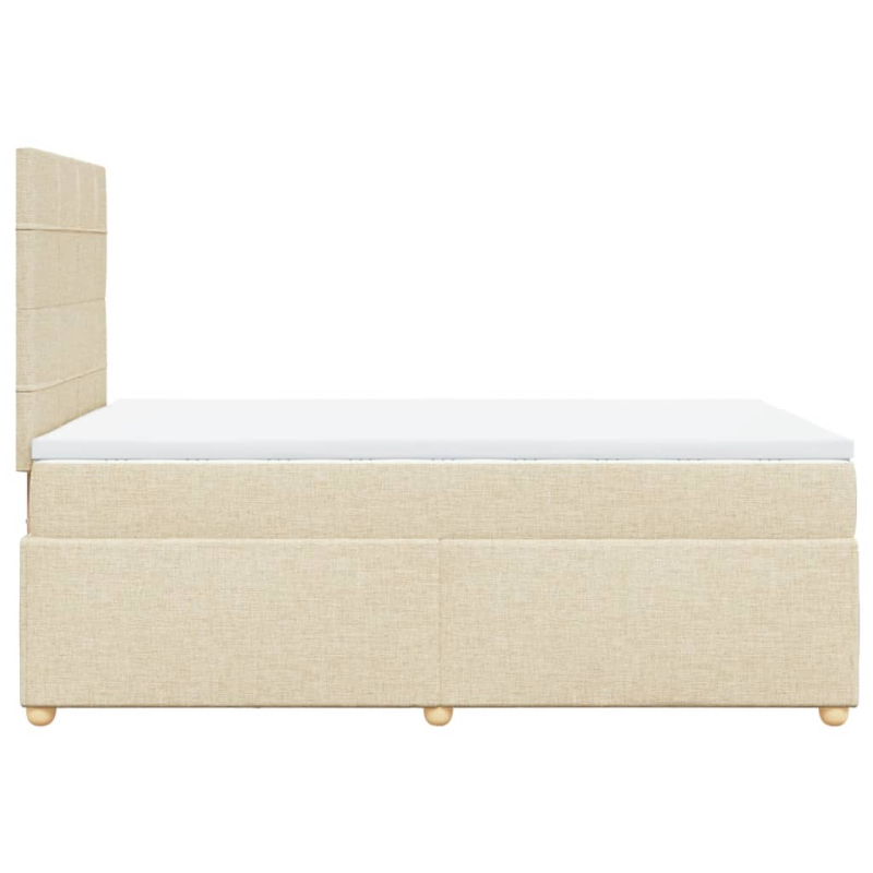 Boxspringbett mit Matratze Creme 120x190 cm Stoff